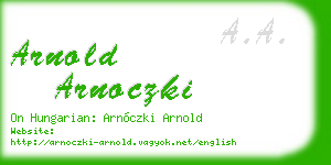 arnold arnoczki business card